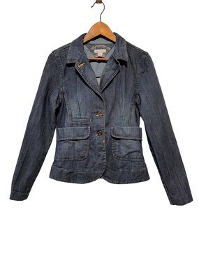 TOMMY HILFIGER Denim Blazer Jean Jacket Coastal Preppy Y2K Western